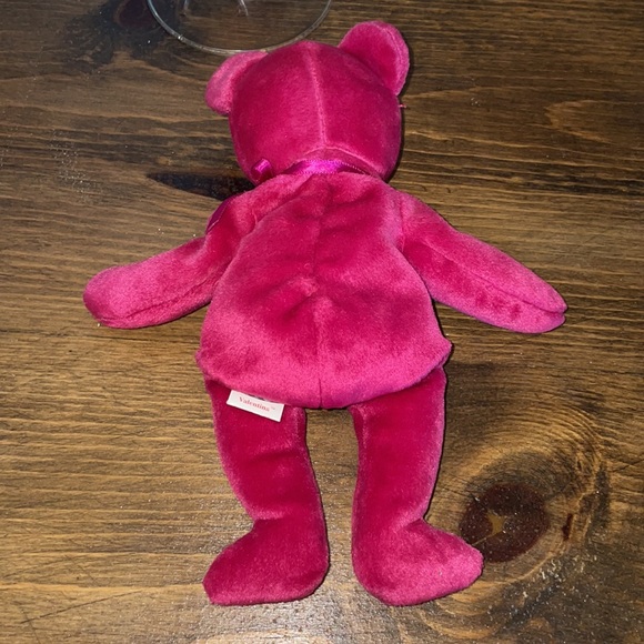 Vintage 1999 TY Beanie Babies Valentina Bear fuchsia pink P.E pellets 1965(KR) - Picture 6 of 9